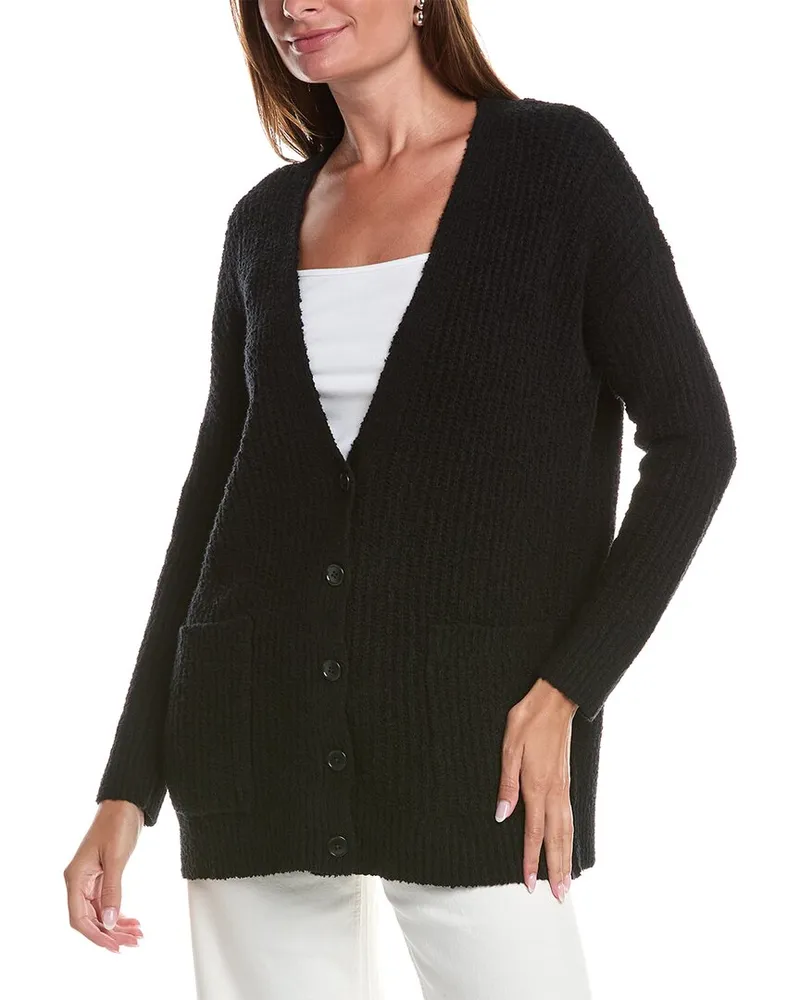 Eileen Fisher Button Front Cashmere-Blend Cardigan Black