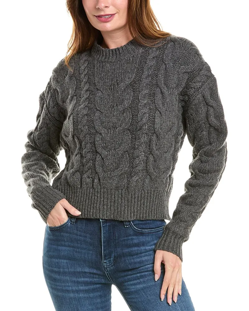 Frame Denim Cable Wool Sweater Grey