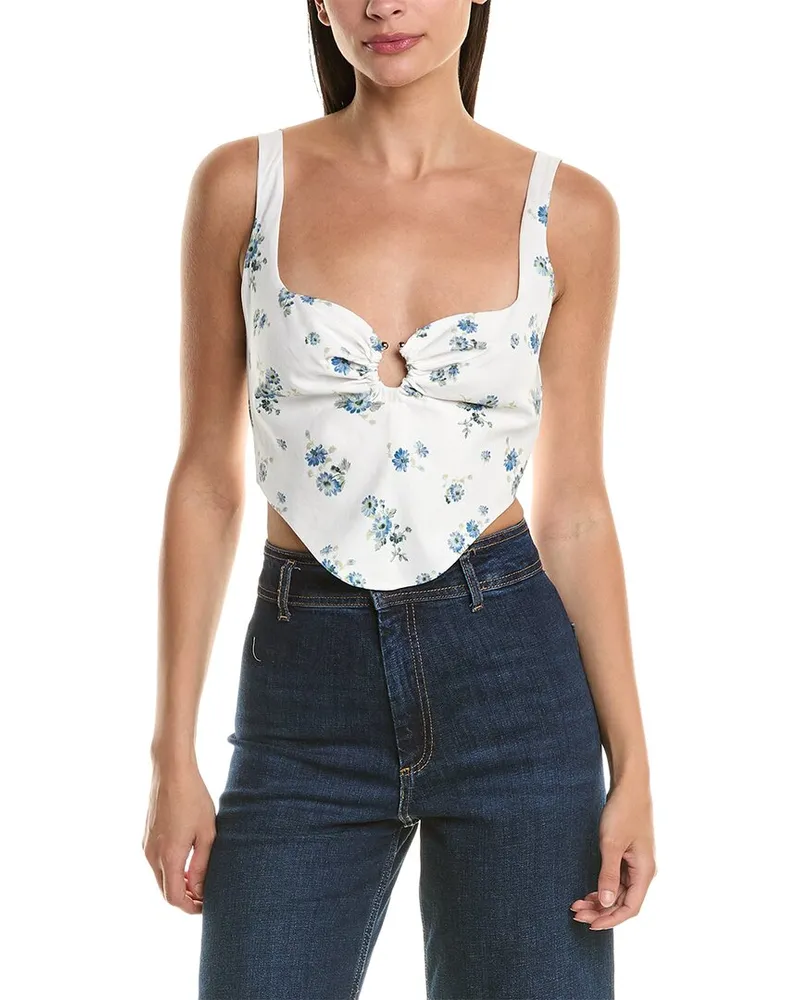 Bardot Cello Bustier Blouse White