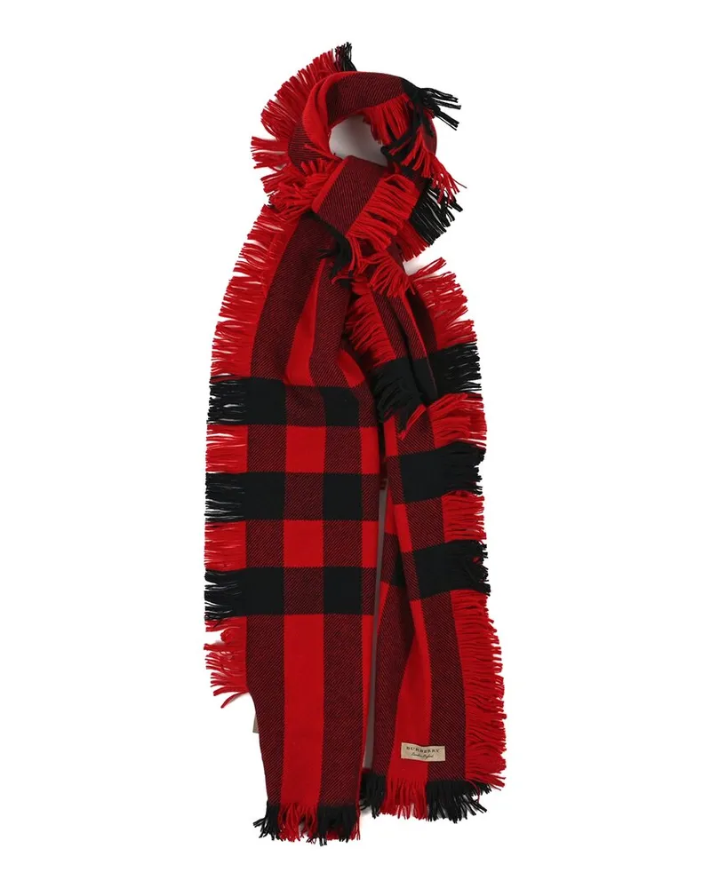 Burberry Wool Half Mega Check Fringe Scarf (Authentic Pre-Loved Nocolor