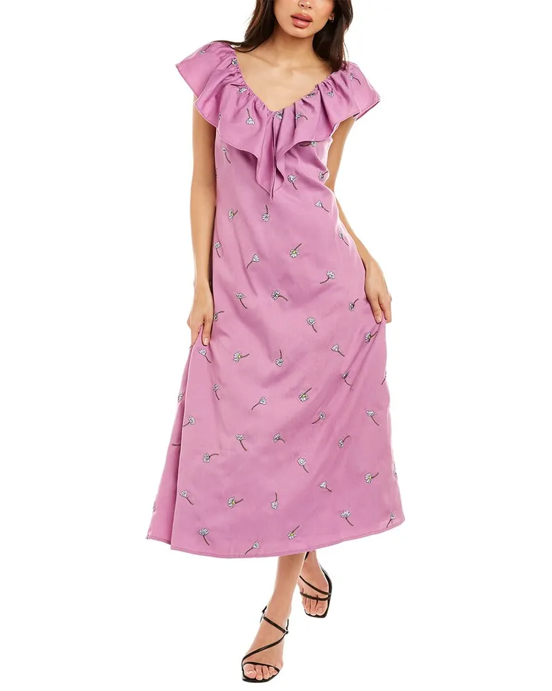 Olivia Rubin Maggie Midi Dress Purple