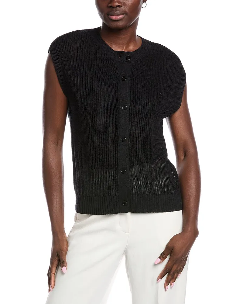 Eileen Fisher Linen-Blend Vest Black