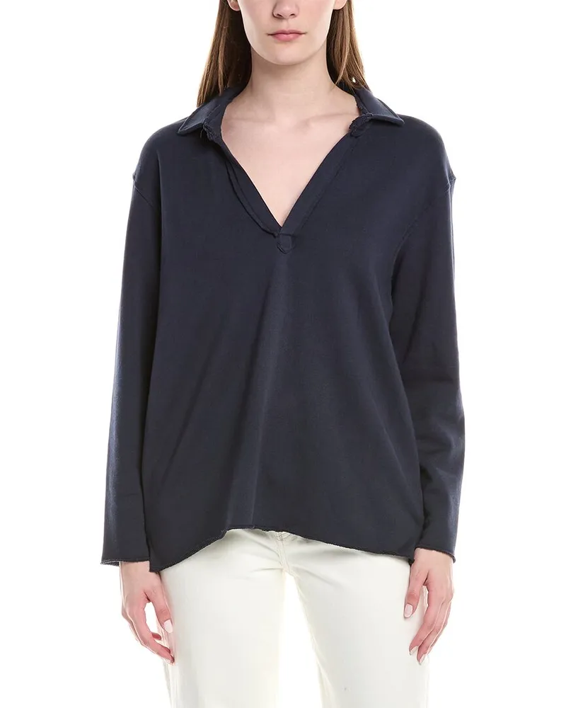 Splendid Terry Polo Sweater Blue