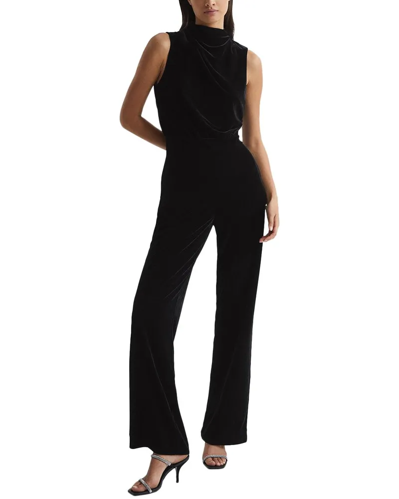 Reiss Diane Sleeveless Velvet Jumpsuit Nocolor