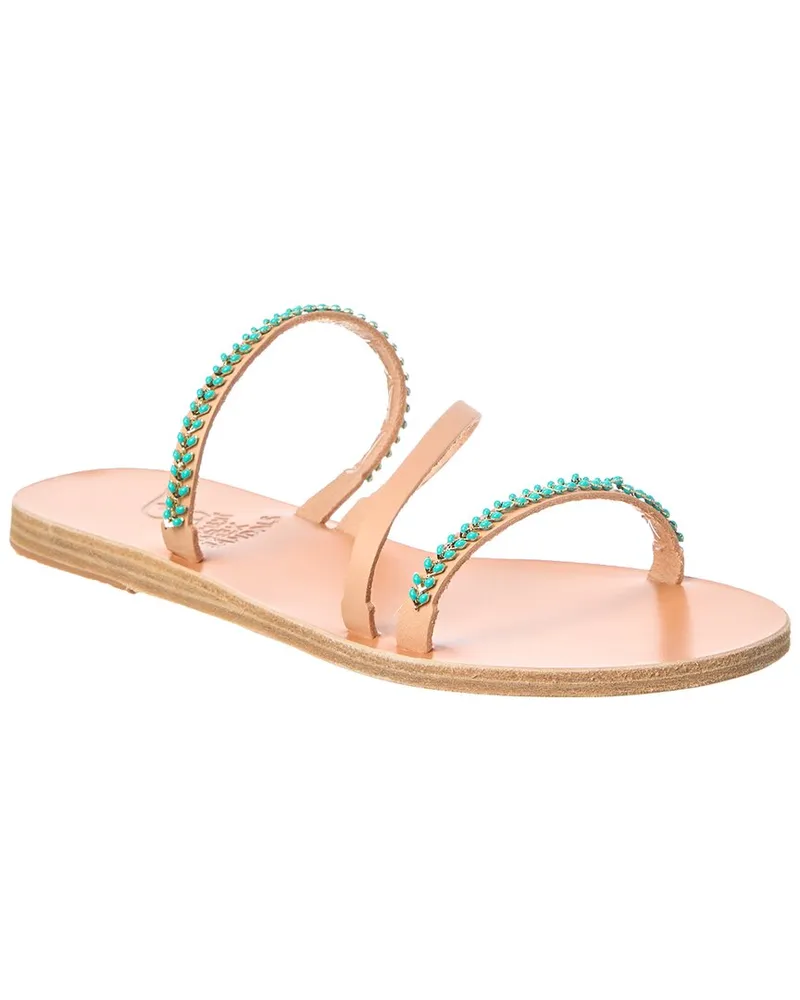 Ancient Greek Sandals Apli Polytimi Leather Sandal Blue