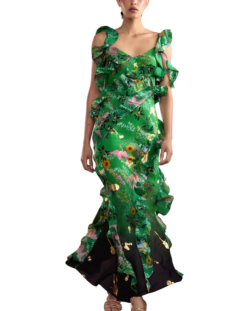 Cynthia Rowley Secret Garden Silk Maxi Dress Nocolor