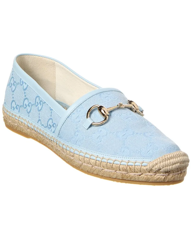 Gucci Horsebit Canvas Espadrille Blue