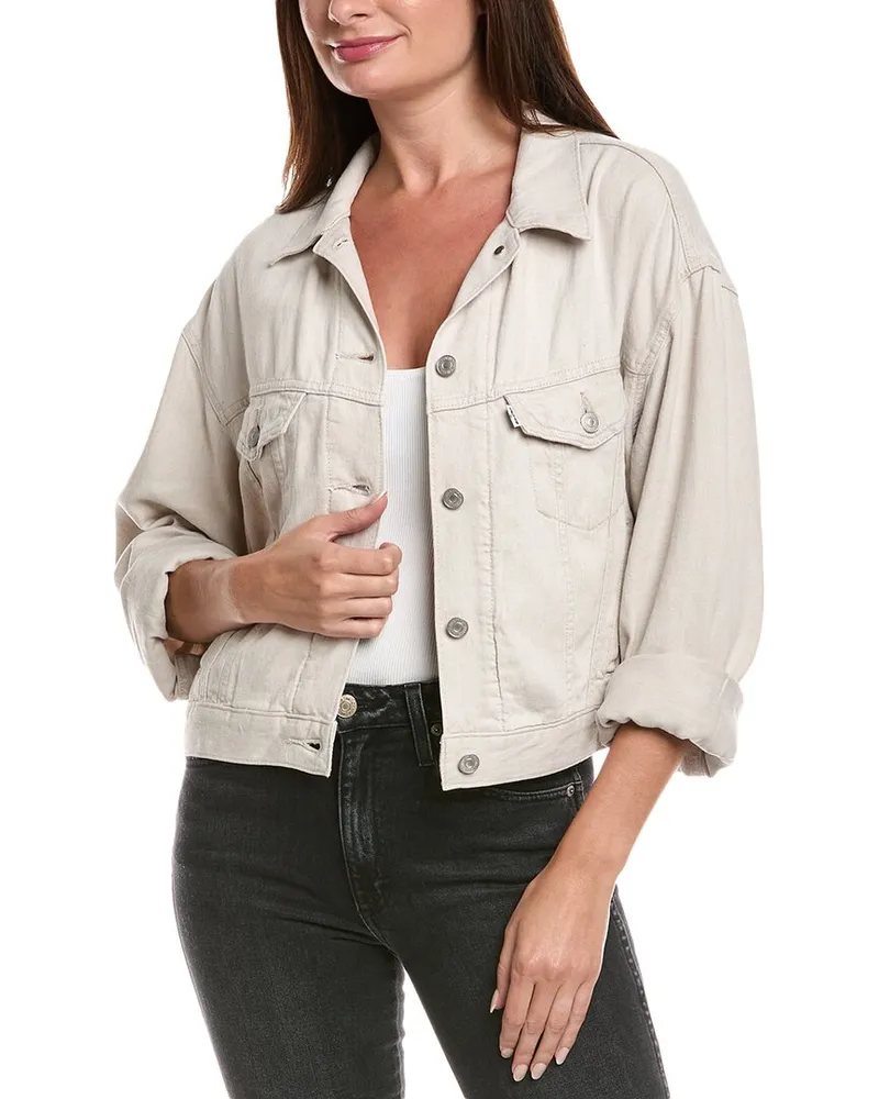 Levi's Shrunken 90S Linen-Blend Trucker Jacket Nocolor