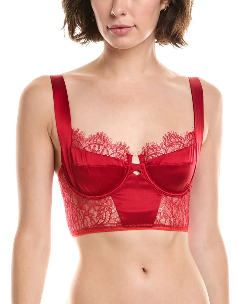 Kiki De Montparnasse Silk-Blend Camaret Longline Bra Red