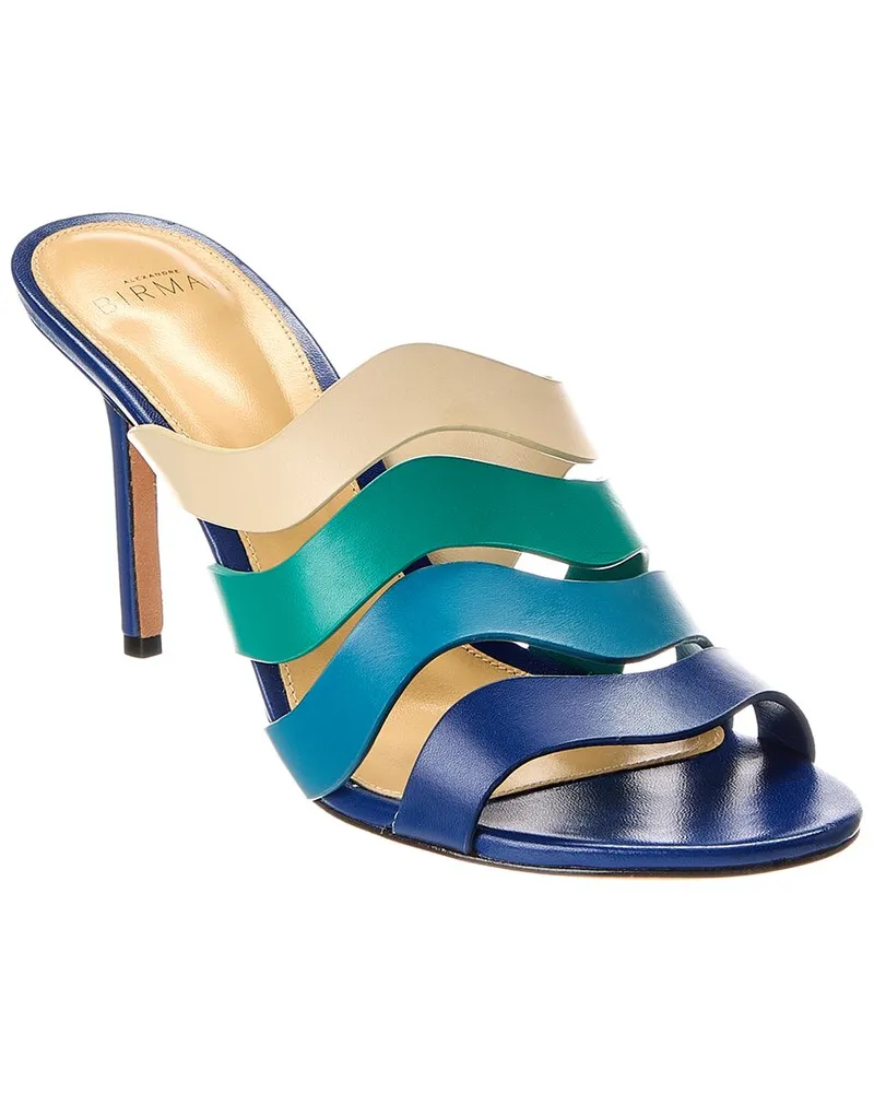 Alexandre Birman Aila 85 Leather Mule Blue