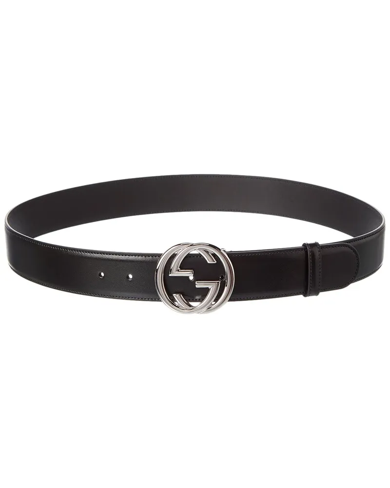 Gucci Interlocking G Leather Belt Black
