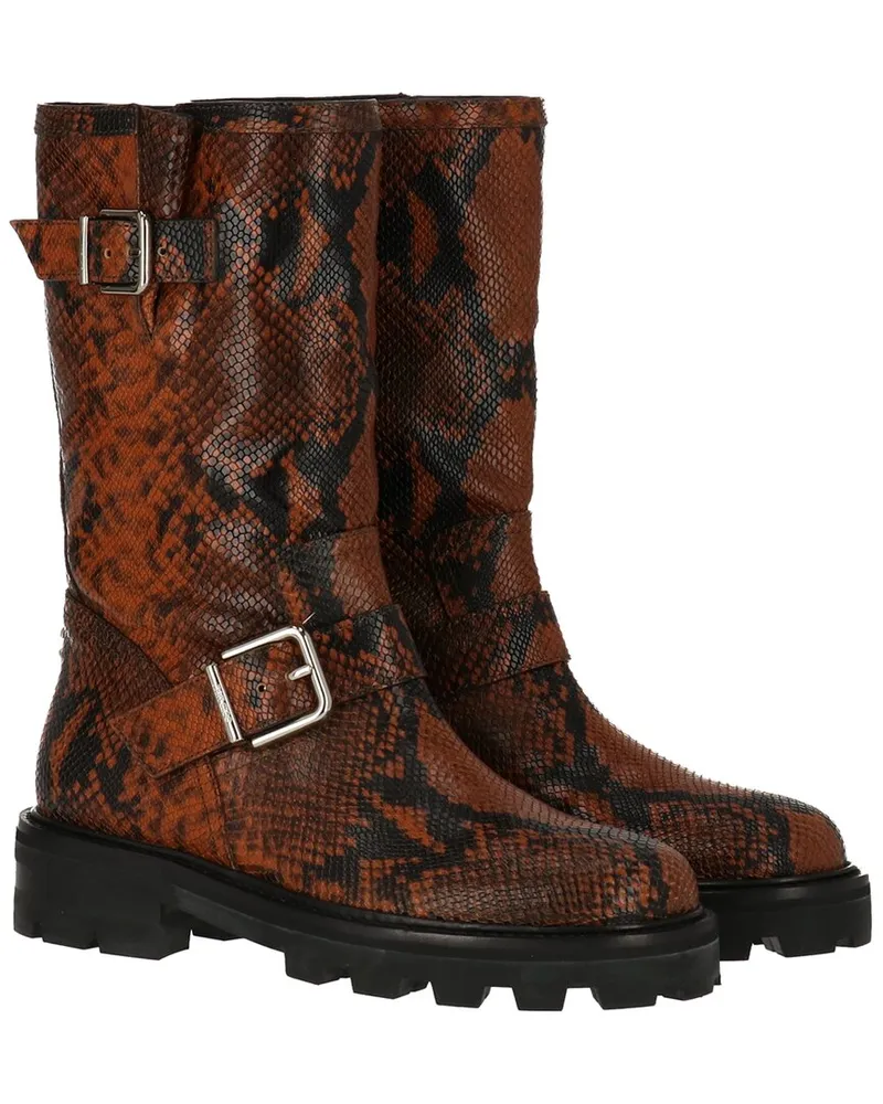 Jimmy Choo Biker II Leather Boot Brown