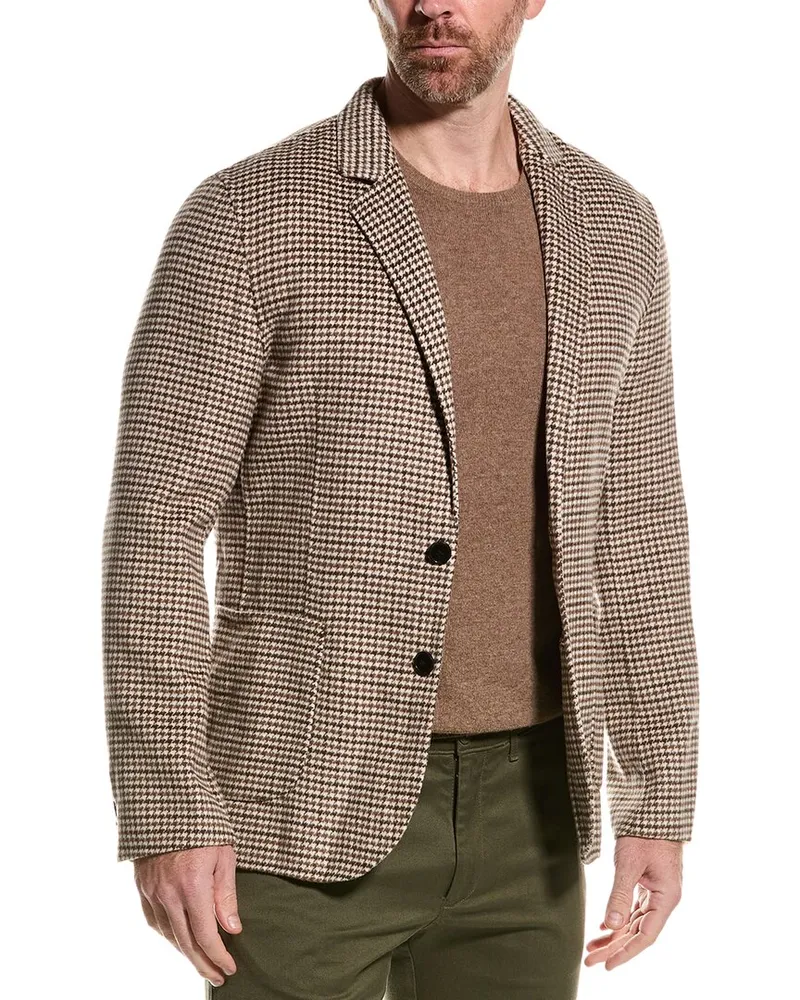 Reiss Flutter Notch Wool Blazer Brown
