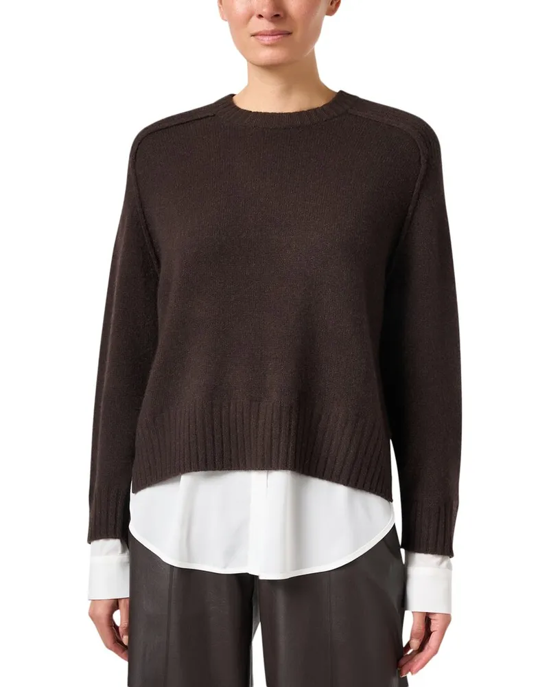 Brochu Walker Parson Wool & Cashmere-Blend Sweater Brown