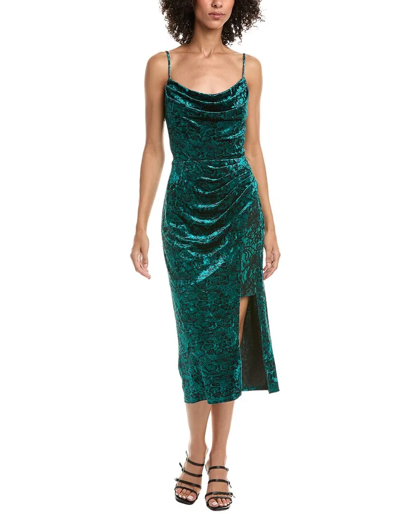 Tadashi Shoji Juneau Spaghetti Strap Lace Midi Dress Green