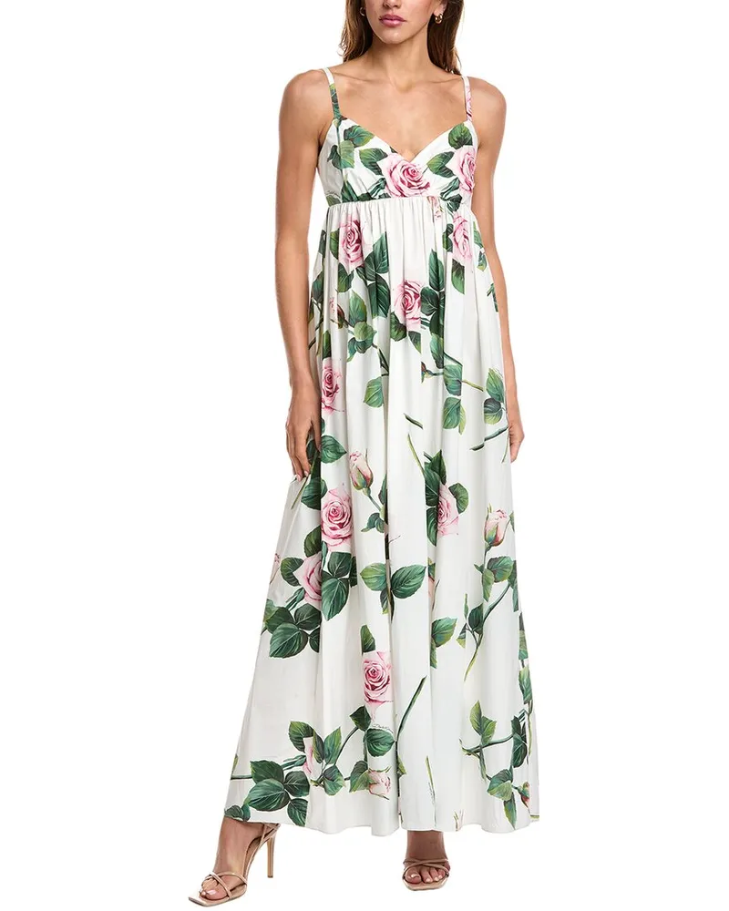 Dolce & Gabbana Empire-Waist Maxi Dress White