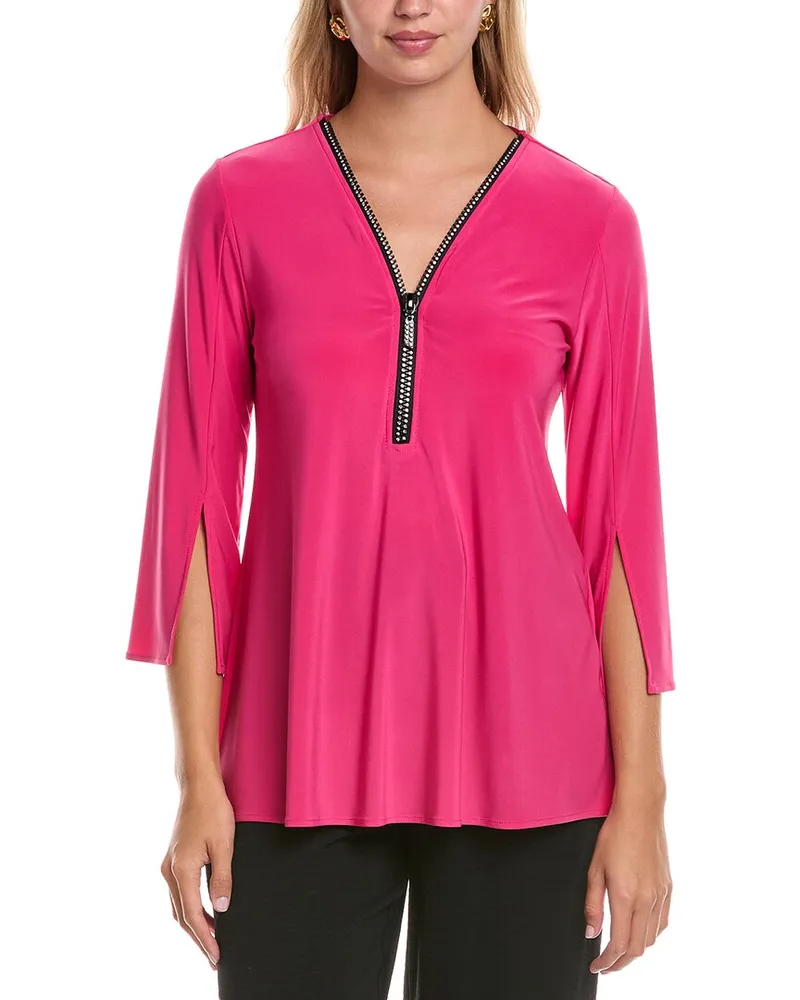 Joseph Ribkoff 1/2-Zip Top Pink