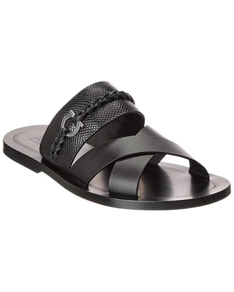 Ferragamo Giotto Leather Sandal Black