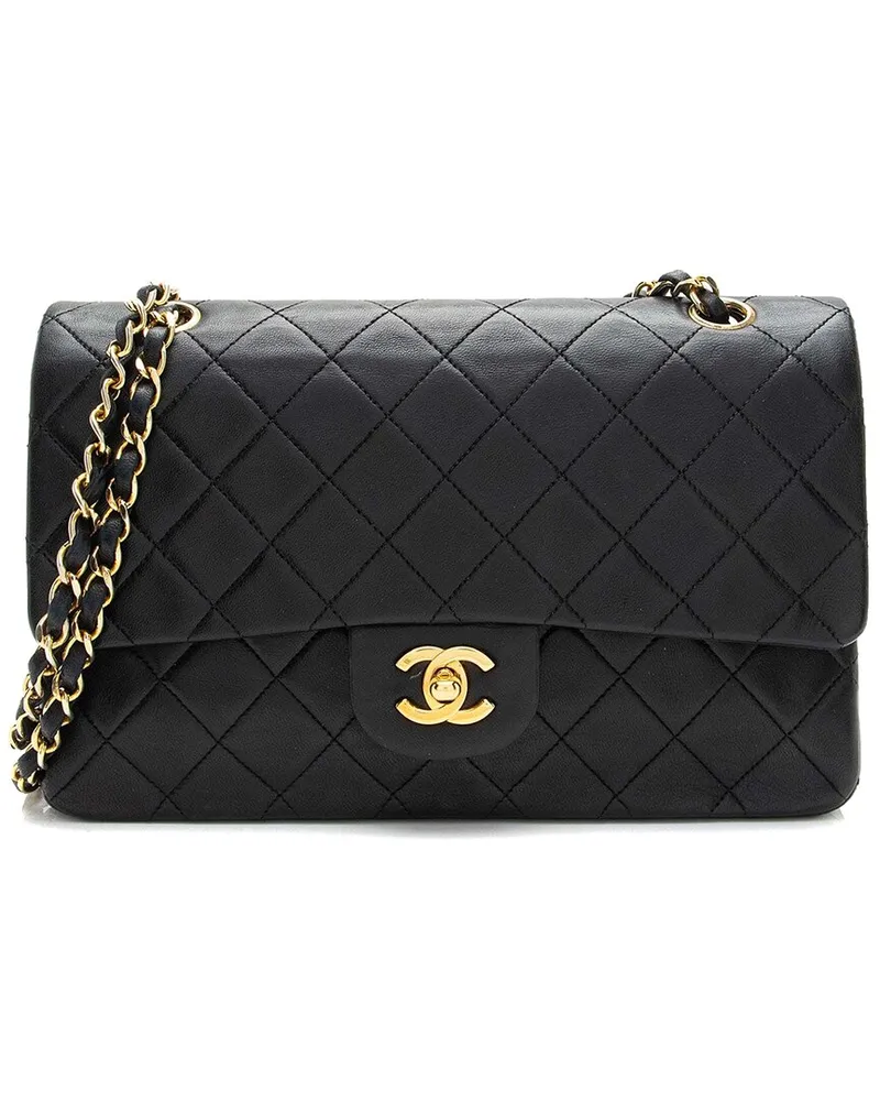 Chanel Black Lambskin Classic Medium Double Flap Bag (Authentic Pre-Loved Nocolor