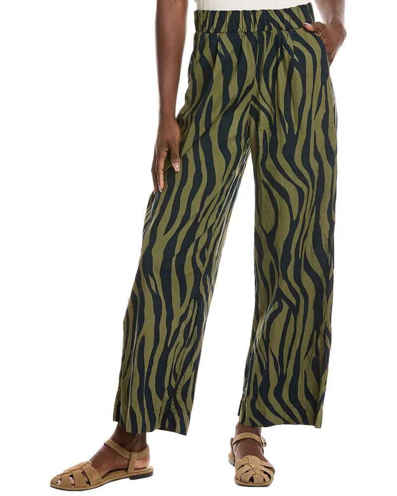 STATESIDE Zebra Voile Pull-On Trouser Green