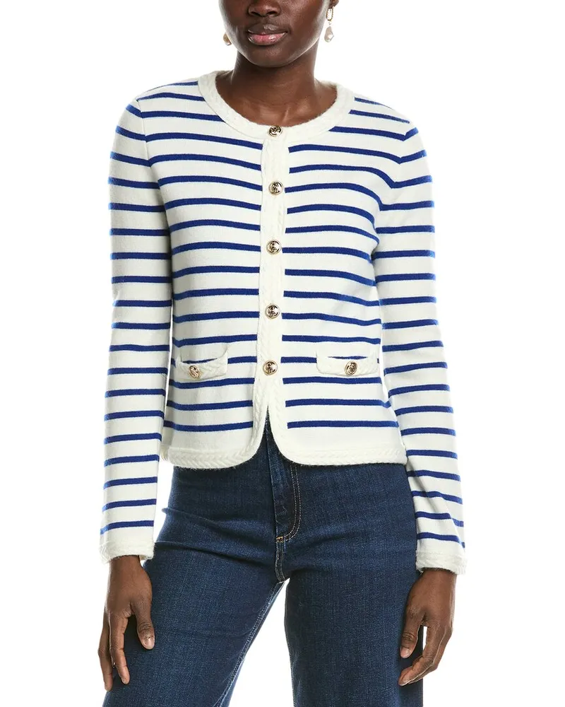 Elie Tahari The Makena Wool & Cashmere-Blend Cardigan White