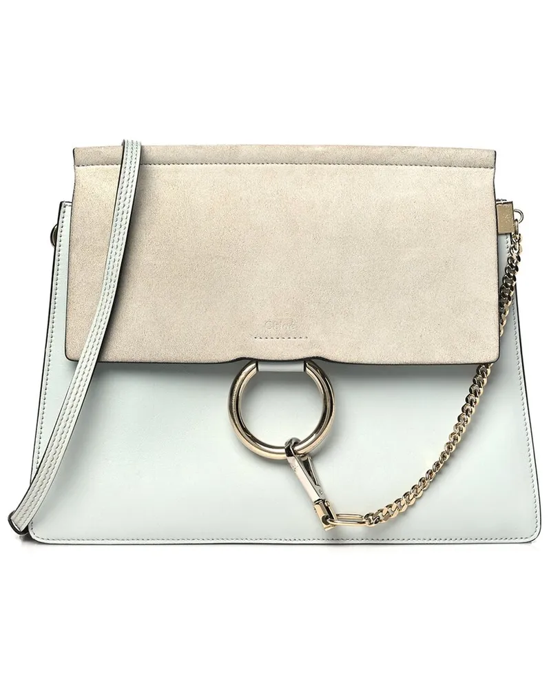 Chloé Airy Grey Suede Medium Faye Shoulder Bag (Authentic Pre-Loved Nocolor