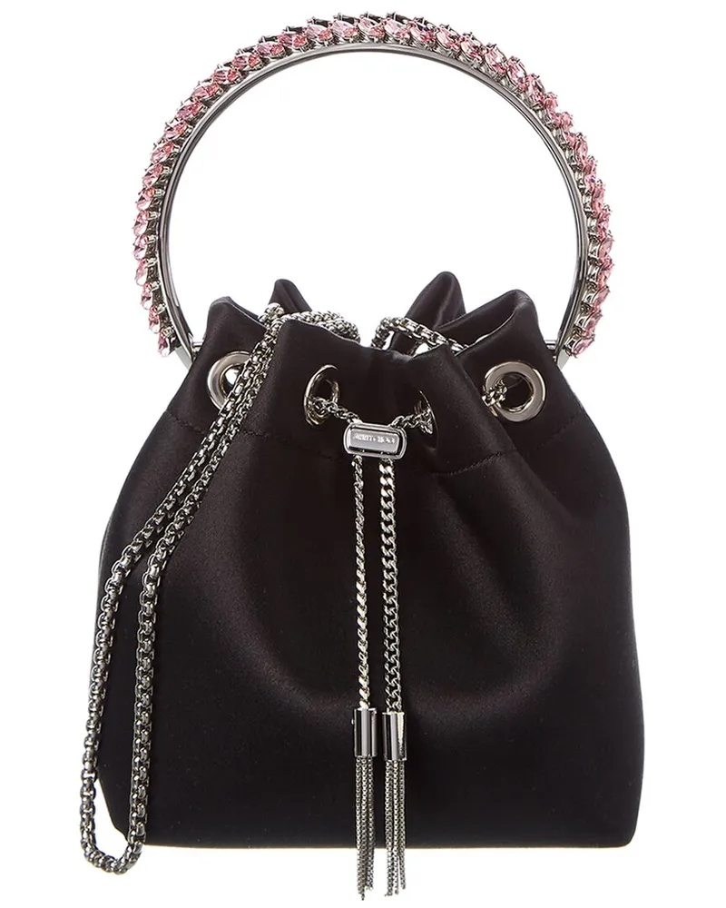 Jimmy Choo Bon Bon Satin Bucket Bag Black