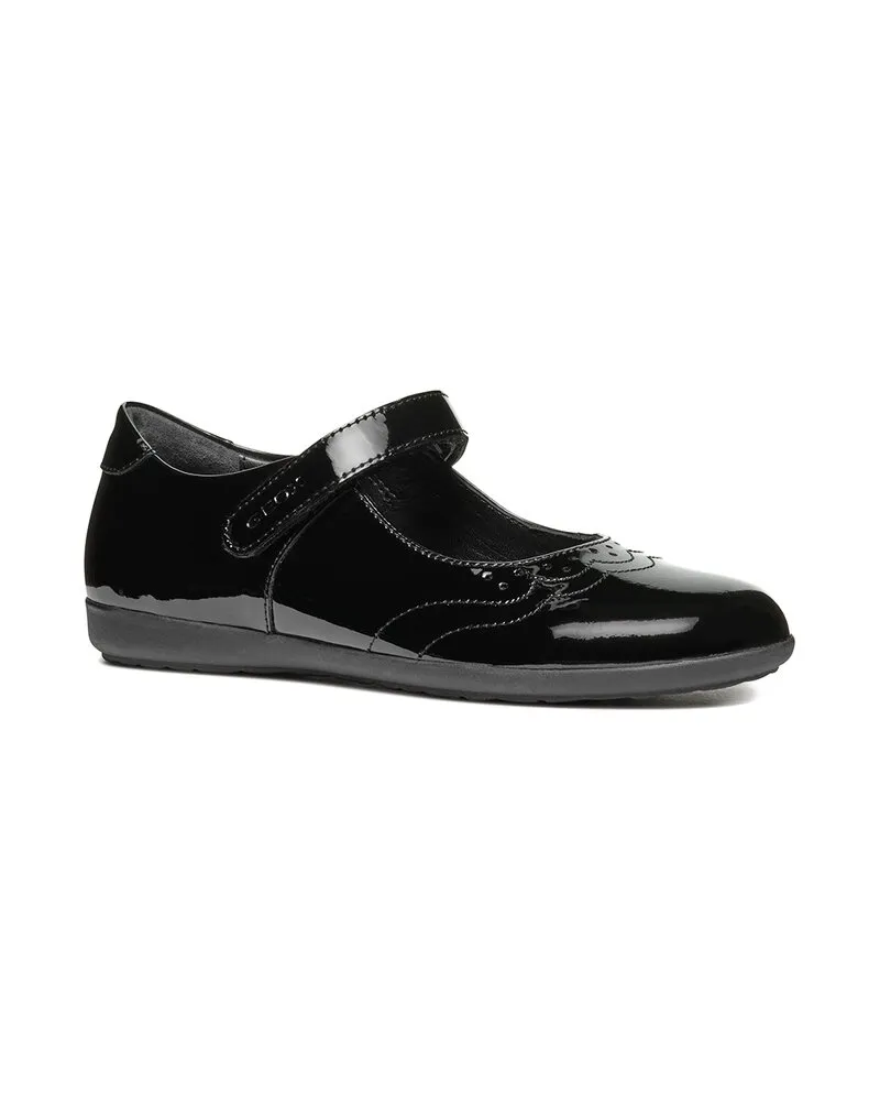 Geox Iberide Leather Ballerina Flat Black