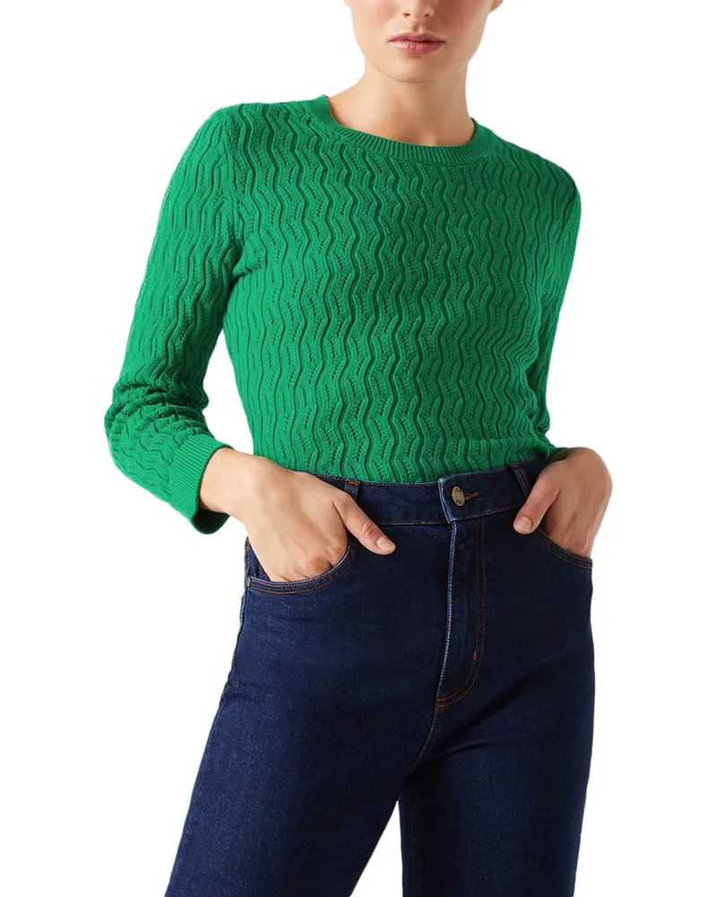 L.K.Bennett  Keaton Knitted Top Green