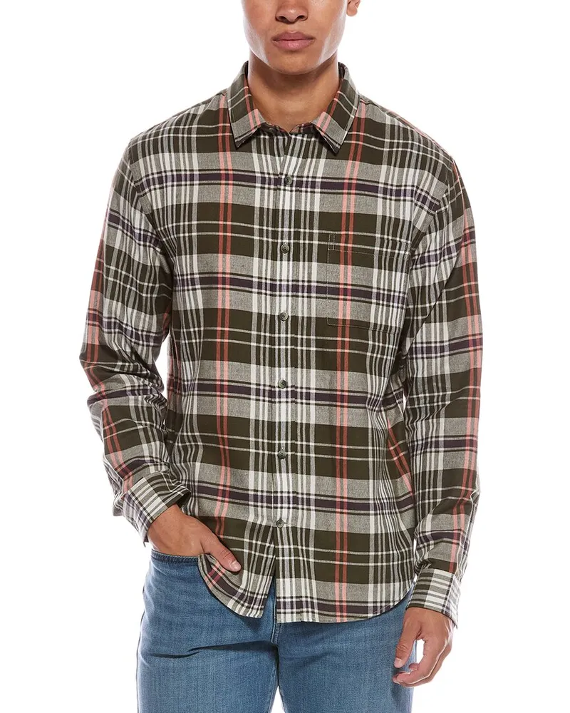 Vince Santa Barbara Plaid Shirt Green