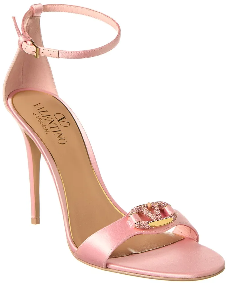 Valentino Garavani VLogo Signature 100 Satin Sandal Pink