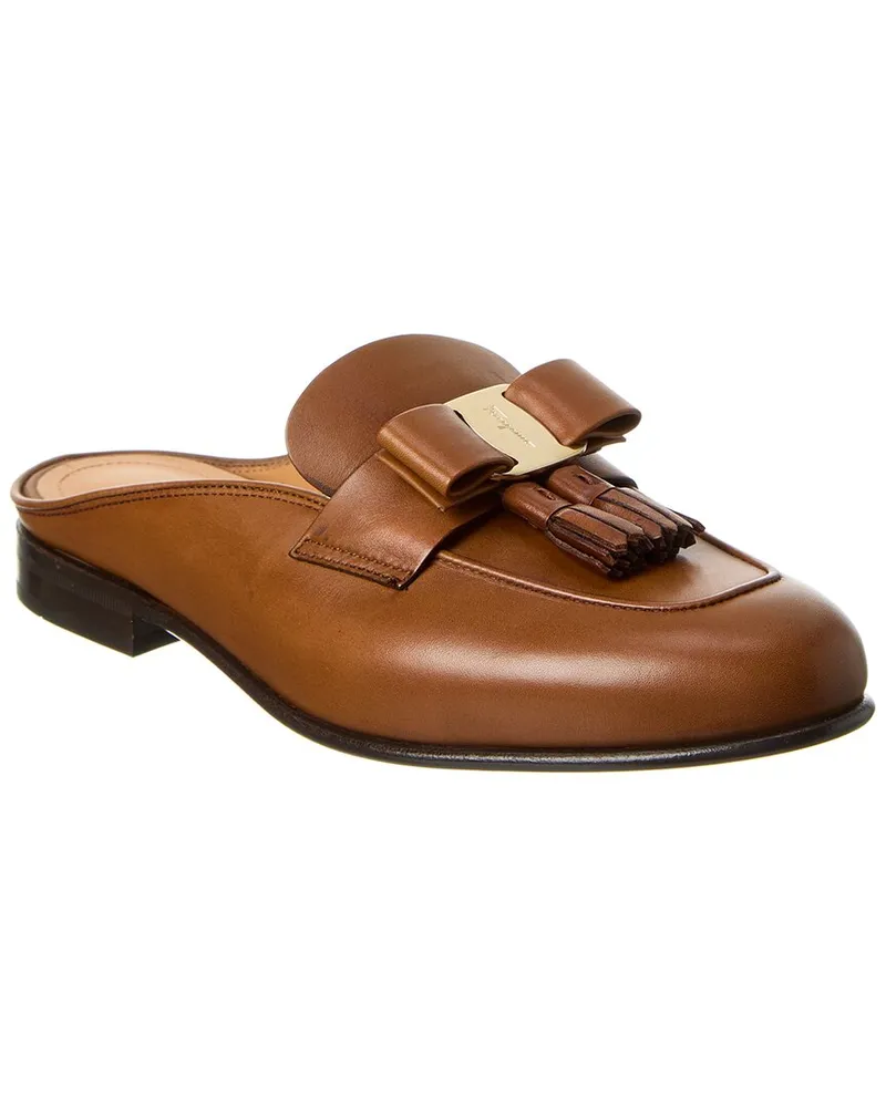 Ferragamo Onofria Leather Loafer Beige