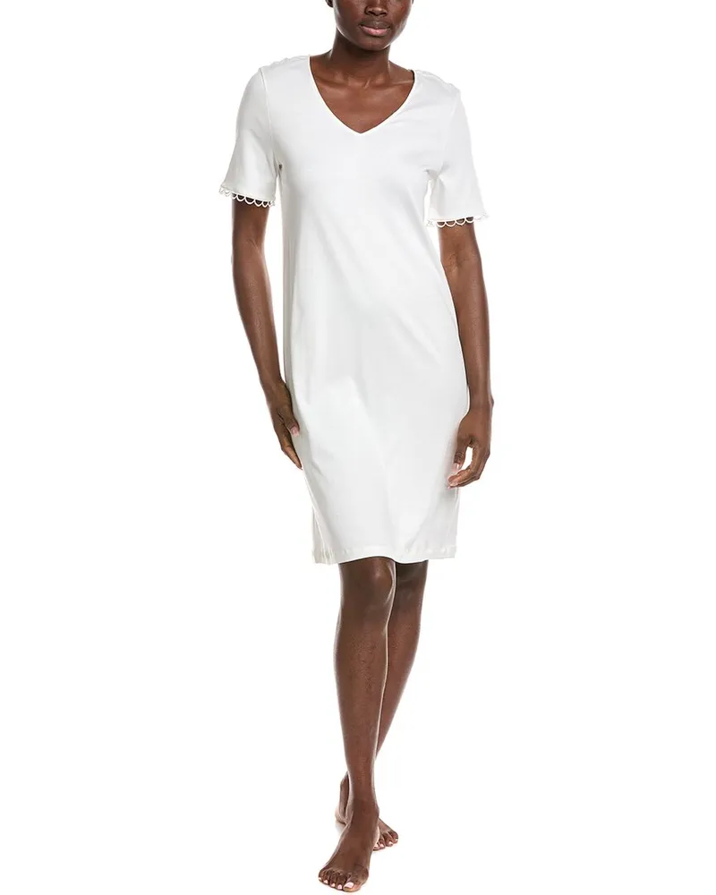 Hanro V-Neck Nightgown White
