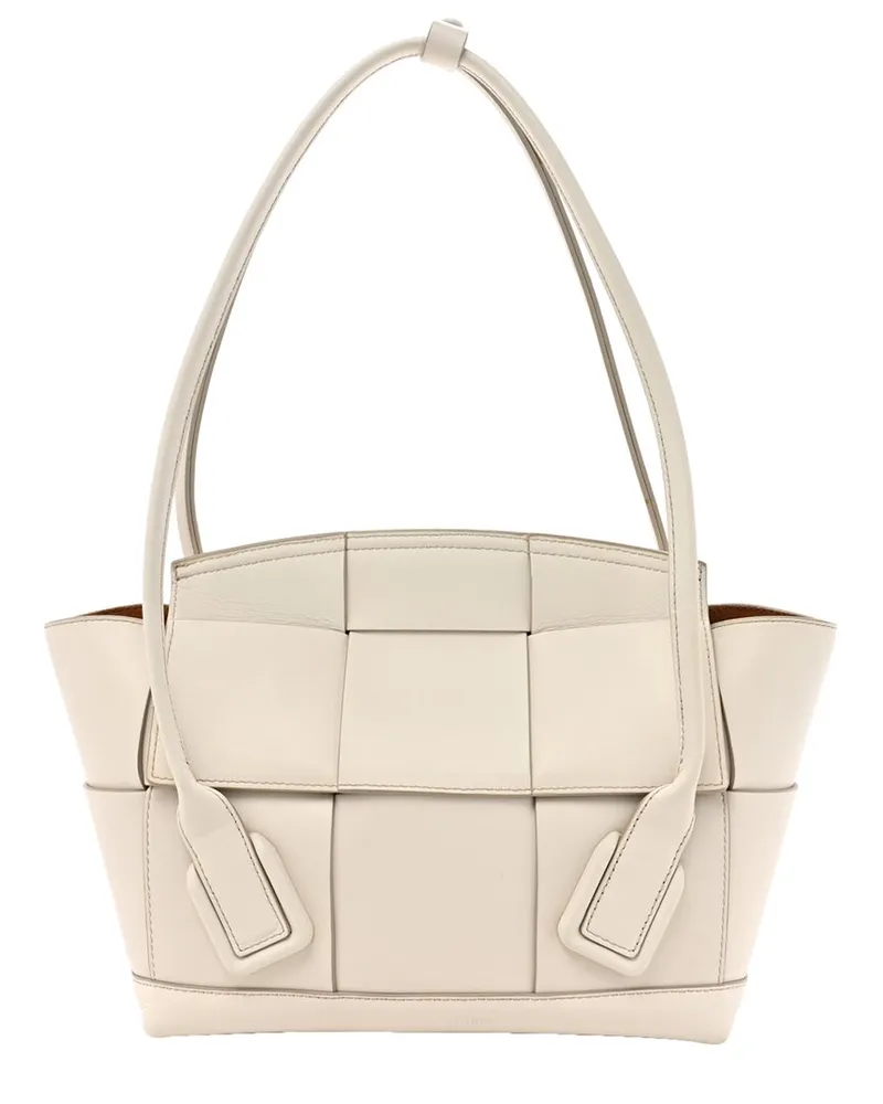 Bottega Veneta White Maxi Intrecciato Leather French Maxi Small Arco  (Authentic Pre-Loved Nocolor