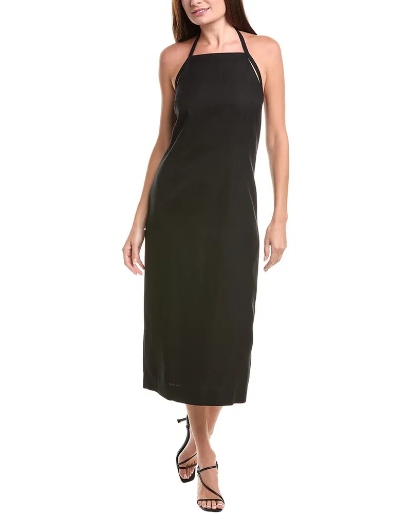 Vince Apron Halter Maxi Dress Black