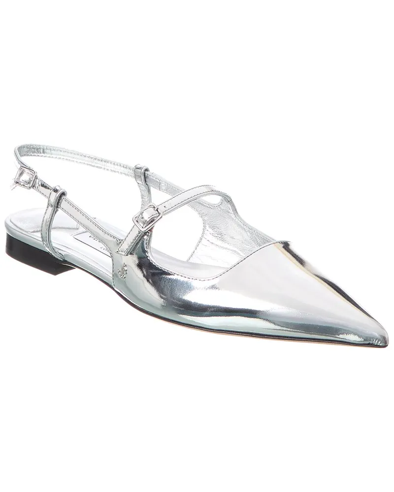 Jimmy Choo Didi Leather Slingback Flat Silver