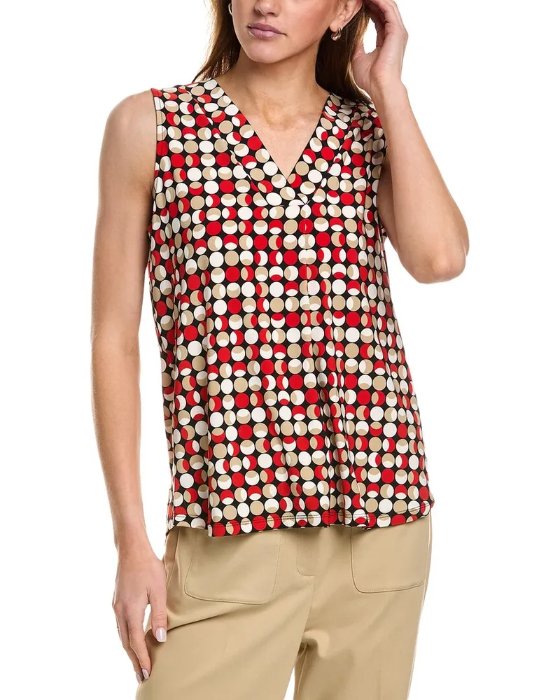 Anne Klein Pleat Front Shell Red