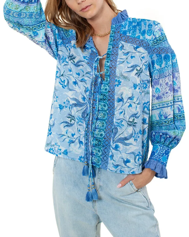 Hale Bob Printed Top Blue