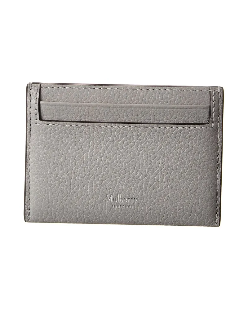 Mulberry Continental Slip Small Leather Card Case Grey