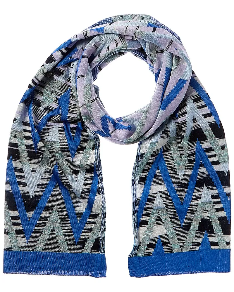 Missoni Wool-Blend Scarf Blue