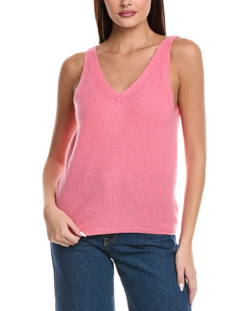 Majestic Pointelle Wool-Blend Top Pink