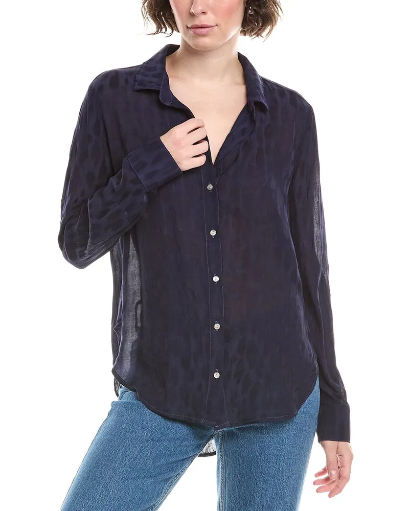 Bella Dahl Flowy Button Down Shirt Blue
