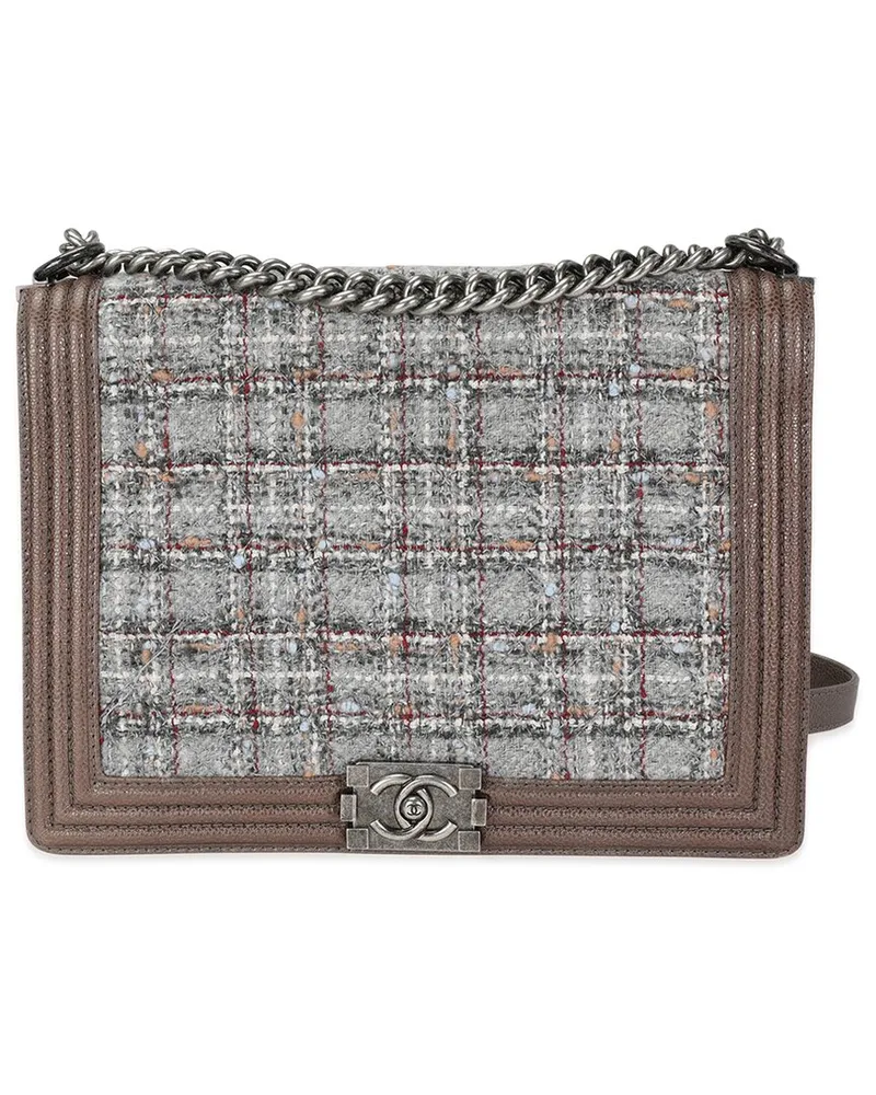 Chanel Multicolor Caviar and Tweed Large Boy Handbag (Authentic Pre-Loved Nocolor