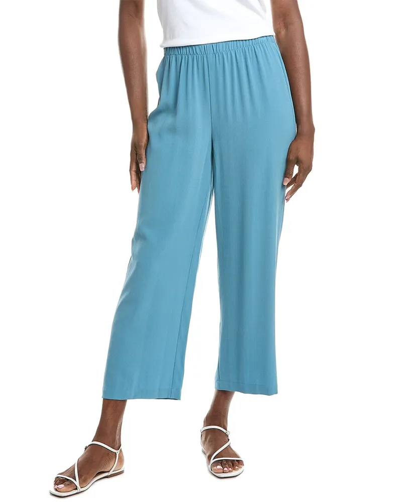 Eileen Fisher Petite Silk Straight Ankle Pant Nocolor
