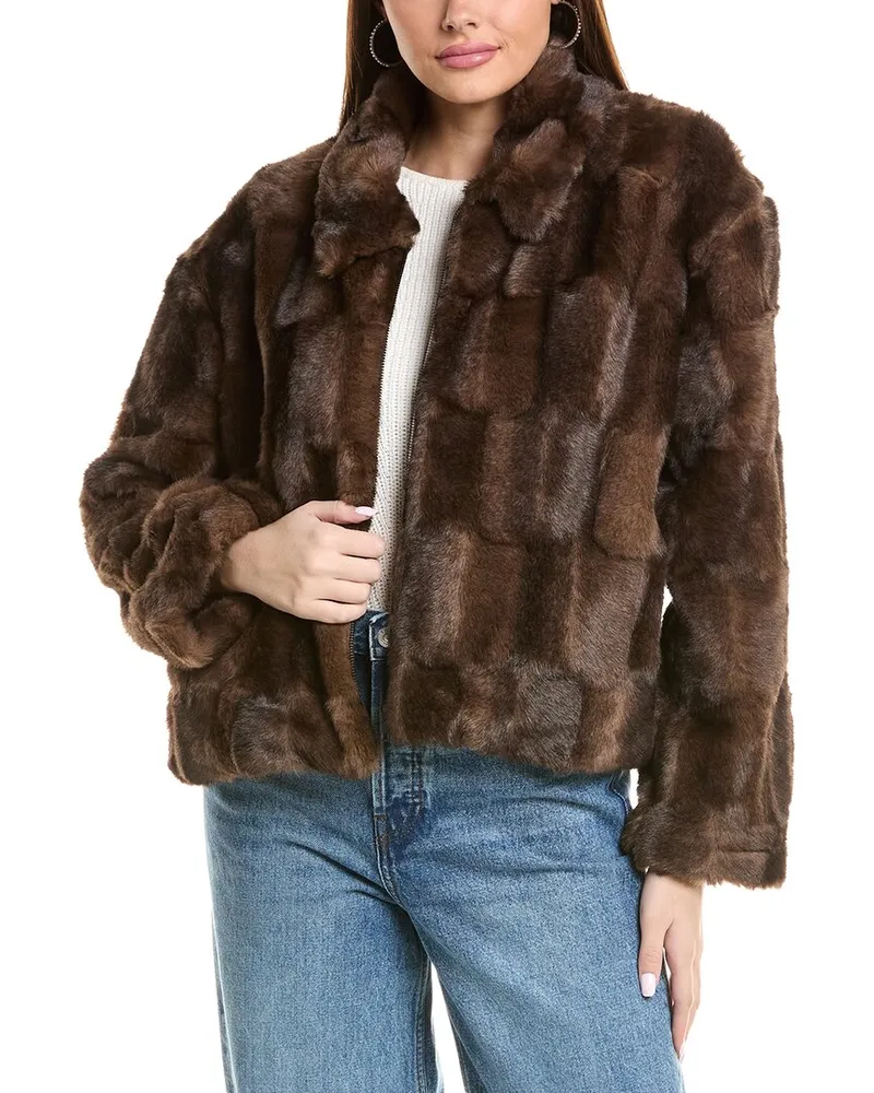 Bardot Sylvie Zip Jacket Brown