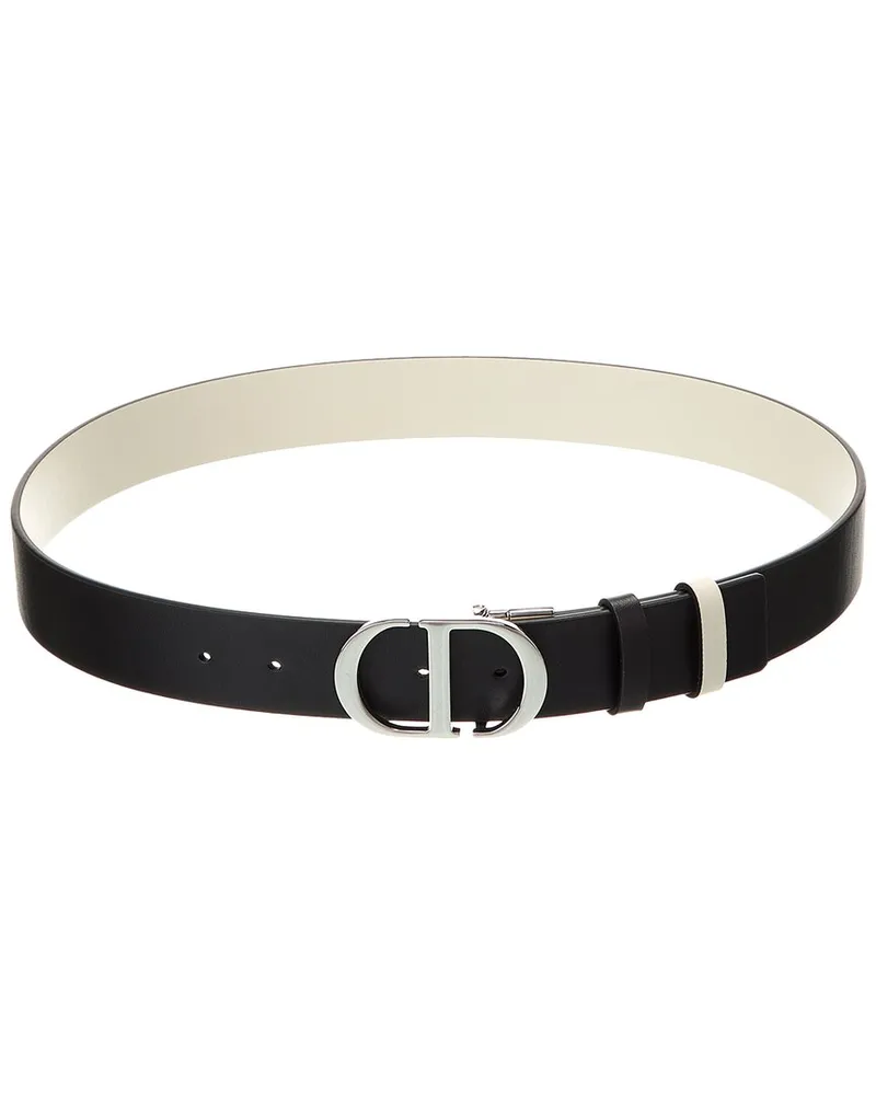 Dior Montaigne Reversible Leather Belt Black
