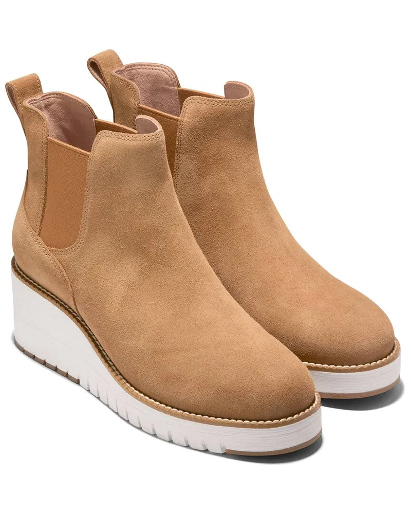 COLE HAAN City Suede Wedge Bootie Nocolor