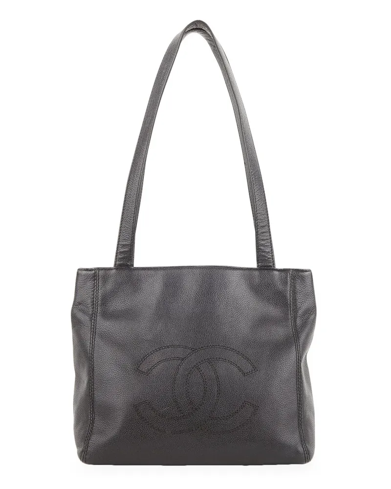 Chanel Black Caviar Leather Caviar CC Tote Bag (Authentic Pre-Loved Nocolor