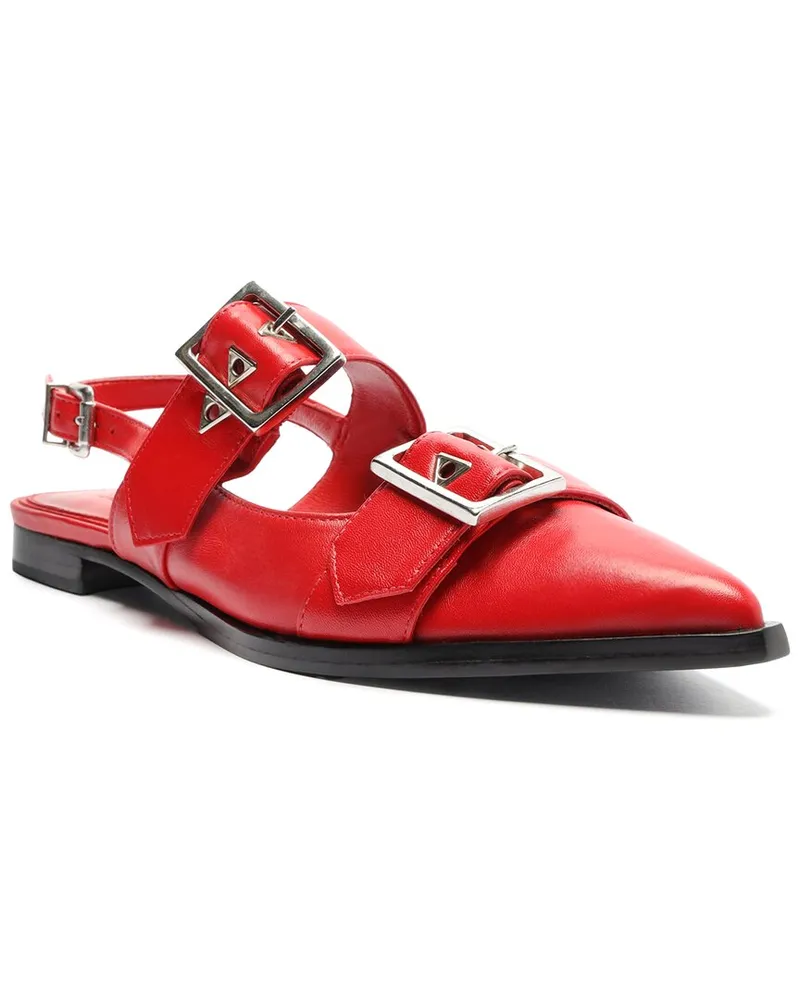 Schutz Darla Sling Leather Slingback Flat Red