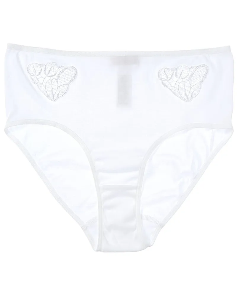 Hanro Belina Embroidered Full Brief White